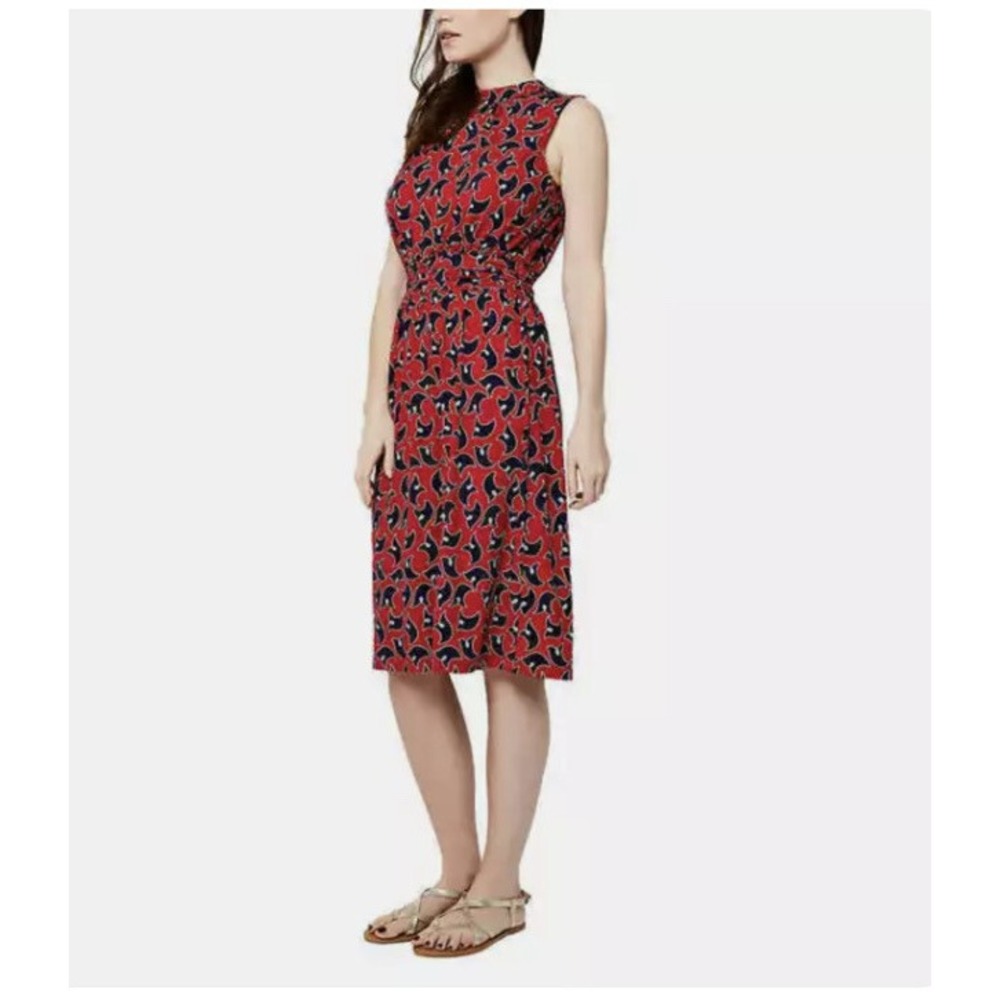 Leota Women's Midi Sleeveless Blue/Red Aria Dress SZ XS